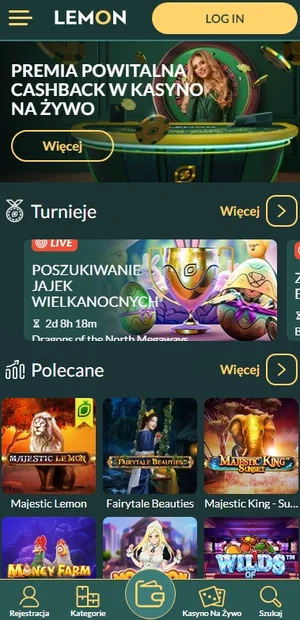 Lemon Casino wersja mobilna