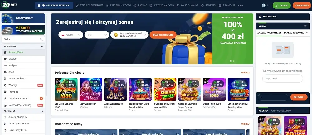 20Bet Casino online strona glowna